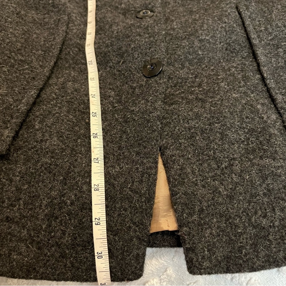 Vintage Gray Lined Front Patch Pockets Button Dow… - image 4